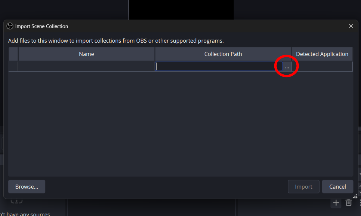 The OBS import window with United Breakers Preset.json selected